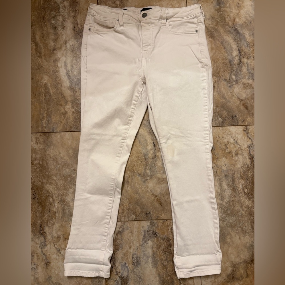 NYDJ Skinny Ankle White Stretch Denim Jeans Women’s 10